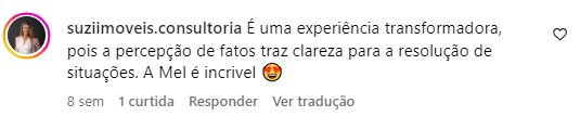 Comentário sobre clareza e resolução de situações após a constelação