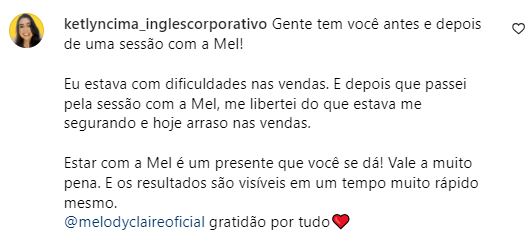 Depoimento sobre superação de bloqueios nas vendas após a constelação